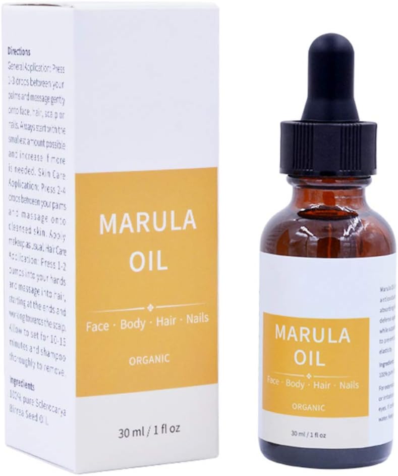 Allbesta 100% Pure Organic Marula Oil - Moisturizing and Balancing for Hair Body Hands or Cuticle Remove Pimple Marks Fine Lines
