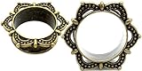 SoScene Antiqued Brass Laced Ribbon Single Flare Ear Plugs Gauges Sold in Pairs