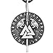 Paw Paw House Valknut Ravens Odin's Spear Norse Viking Runes Talisman Necklace Antique Silver (4013)