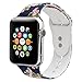 Floraler Sport Band for Apple Watch 42mm, Soft Silicone Strap Replacement Wristbands for Apple Watch Sport Series 3 Series 2 Series 1(Floral-2 42 S/M)