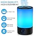 Cool Mist Humidifier, 3L Top Fill Ultrasonic Humidifier for Bedroom with 7 Colors Night Light and Remote Control, Adjustable Mist Levels, Optional Timer, 6 Dimmer, Super Quiet Operation (Black)