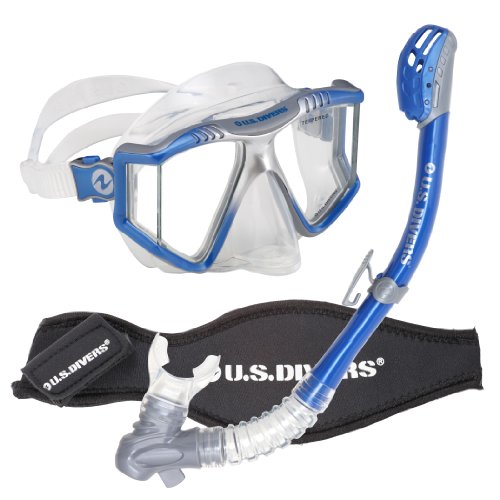U.S. Divers Lux Purge Grenada LX Snorkel Mask (Electric Blue)