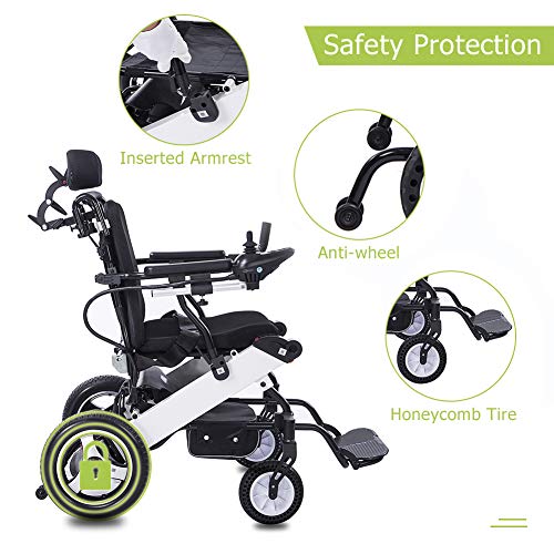 image for ELENKER Electric Wheelchair, Foldable Powered Mobility Aid Folding Car