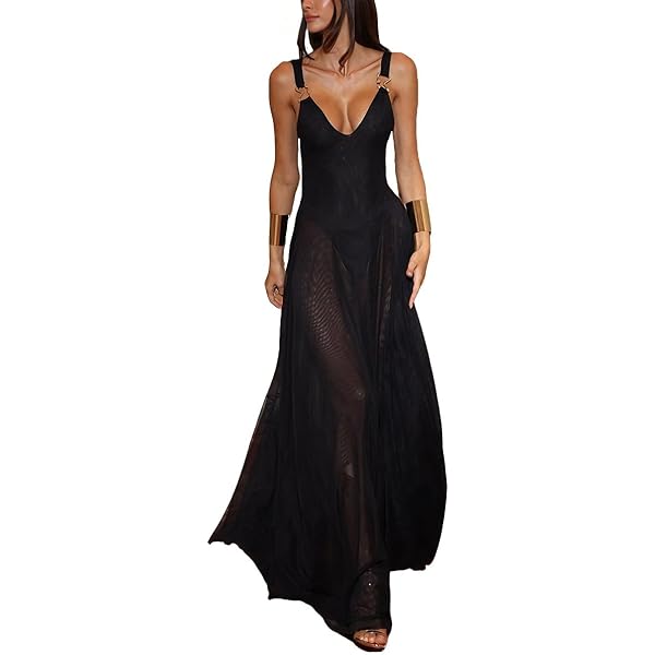 chinese dress ladies FDSUFDY Womens Dresses Sleeveless Guipure Lace Insert Ruffle Hem Maxi Dress  (Color : White, Size : X-Small) at Amazon Women's Clothing store