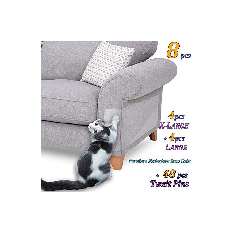 8 Pcs Furniture Protectors from Cats, Cat Scratch Deterrent, Couch