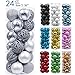 Valery Madelyn 24ct 60mm Frozen Winter Silver White Shatterproof Christmas Ball Ornaments Decoration, Themed with Tree Skirt(Not Included)