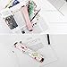 MoKo Pencil Case (2 Pack), PU Leather Pen Pencil Pouch Holder Stationery Zipper Bag with Elastic Strap for Pens, Pencils, Markers, Eraser - Printing & Gold Pink