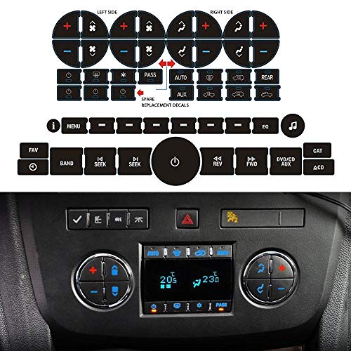 Umiwe Replacement AC Dash Button Sticker Repair Kit Fit for Buick Chevrolet Chevy GMC Vehicle SUV Truck - Thumbnail 6