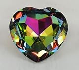 Crystal Diamond Jewel Paperweight 80 mm Heart Dark Rainbow Paperweight