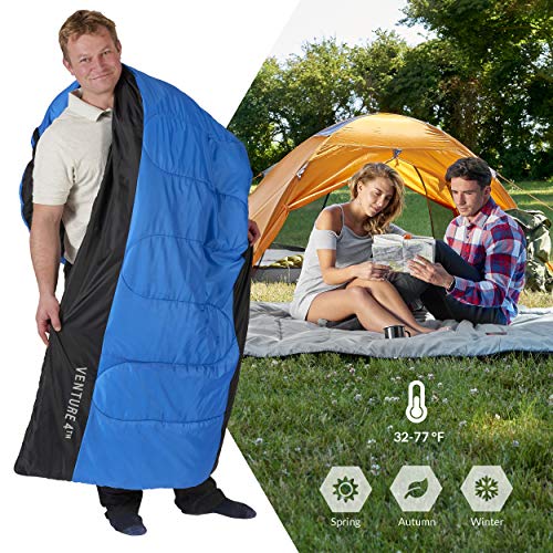 VENTURE 4TH 3Season XL Sleeping Bag, Extra Large Lightweight