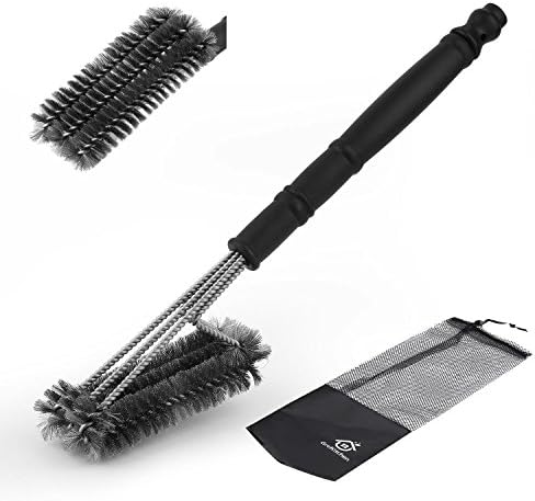 Grekitchen Grill Brush/BBQ Grill Brush, Solid As Weber Grill Brush (18'' 3 In 1)