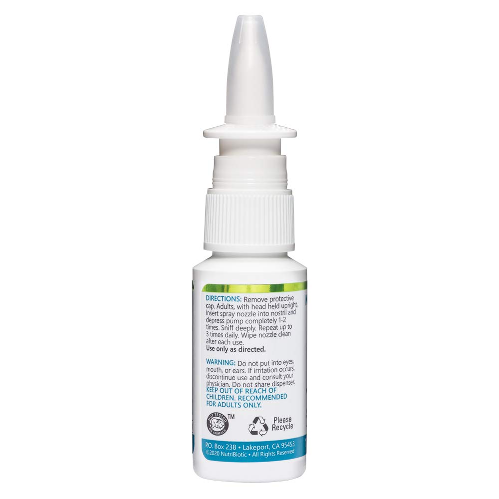 NutriBiotic Nasal Spray Plus 1 Fl Oz | Nasal Lubricant Plus GSE, Xylitol & Botanical Extracts | Moisturize & Help Flush Irritants from Nasal Passages | Measured Dose Pump | Drug-Free & Non-Medicated