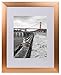 Frametory, Metal Picture Frame Collection, 16x20 Aluminum Rose Gold Photo Frame with Ivory Color Mat for 11x14 Picture & Real Glass