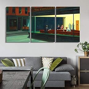 Nighthawks by Edward Hopper Wall Decor x3 Panels