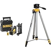 DEWALT Line Laser, Self-Leveling, Cross Line with Laser Tripod, Tilting Head (DW088K & DW881T)