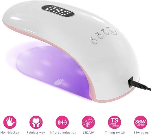 Lampe Uv Amzdeal 48w 36w 18w Sechoir A Ongles Professionnelle Machine De Manucure Seche Ongles Pour Gel Vernis Uv Led Avec 3 Reglages De Minuterie 30s 60s 90s Blanc Amazon Fr Luminaires Et Eclairage