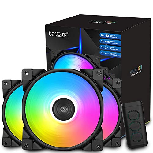Pccooler 120mm Case Fan Dawn Series, 3M120HALO LED RGB Silent Fans - Advanced Lighting Customizations with 7 Colors&10 Lighting Modes - PWM High Performance Cooling Fan for PC Case Computer Fan - Thumbnail 7