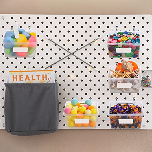 Pegboard Bins with Hooks and Labels, Pegboard Bins Kit DIY Pegboard