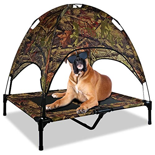 Floppy Dawg Just Chillin' Elevated Dog Bed | Dog Cot Comes with Removable Canopy | Can Be Used Indoors or Outdoors and is Lightweight and Portable | Have Your Dog Chill in Style