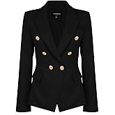 Womens Double Breasted Military Style Blazer Ladies Coat Jacket