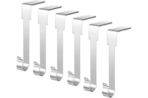 Guojanfon Christmas Stocking Holders, Metal Mantel Hooks Hanger Non-Slip Christmas Stocking Hooks for Fireplace Mantle Christmas Party Decoration (Silver-6pcs)