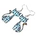 Bonsny Acrylic Drop Cat Earrings Pets Funny Design Dangle Lovely Gift For Girl Women (Blue)