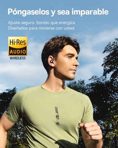 Eli Sport2 Auriculares Open Ear, Auriculares Deportivos de Conducción Aérea con Curva de Confort en S, 45H de Reproducción, SuperBass 2.0, IPX7, Bluetooth 6.0, Llamadas Claras con 4 Mic AI