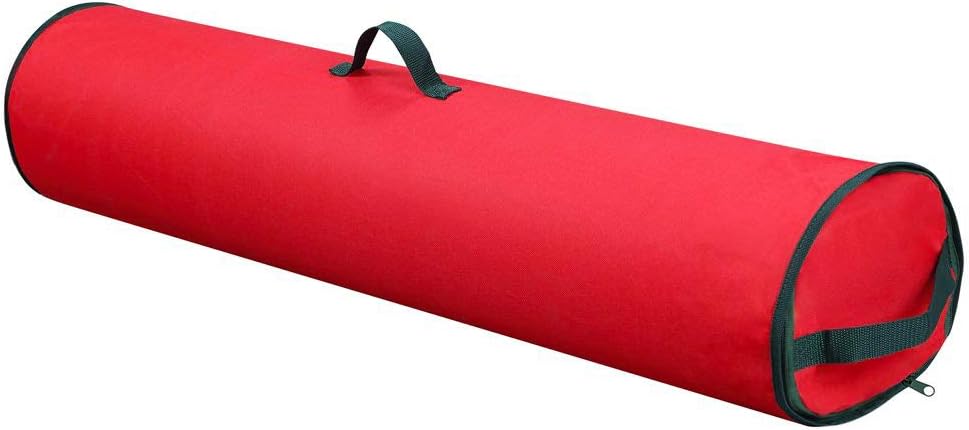 Primode Gift Wrapping Paper Storage Bag | Wrapping Paper Organizer Tube for Storing Multiple Rolls Wrap, 40” Length Constructed of Durable 600D Oxford Material (Red): Home & Kitchen