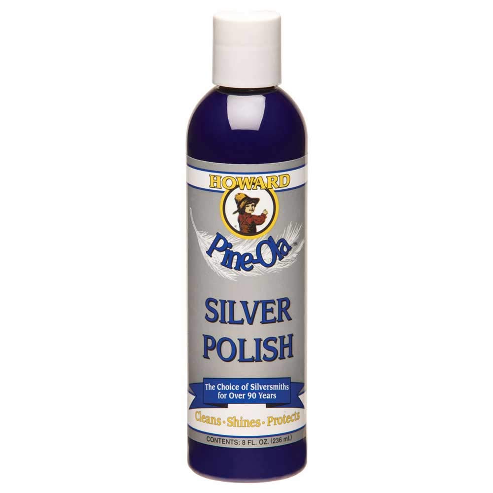 Howard Pine-Ola Silver Cleaner, Fast Acting Jewellery Polish and Tarnish Remover Solution for Sterling Antiques, Chrome Appliances, Gentle Non-Acidic Formula, 236ml