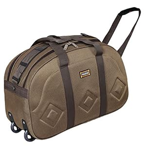 Nice Line Unisex Polyester Lightweight 2 Wheel Duffel Bag (Brown, 40L)