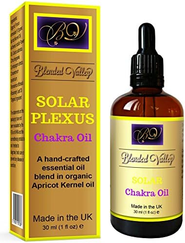 Blended Valley Chakra Oil Solar Plexus - Essential Oils of Rosemary and Chamomile Promote Healing - Use with Diffuser, Burner, Fragrance Lamp or on Healing Crystals for Aromatherapy, Yoga, Meditation