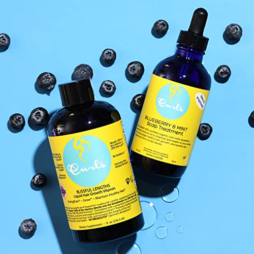 CURLS BLUEBERRY BLISS BLISSFUL LENGTHS LIQUID HAIR GROWTH VITAMIN – GROW, STRENGTHEN AND MAINTAIN HEALTHY HAIR, NAILS & SKIN – WAVY, CURLY, AND COILY HAIR-8OZ