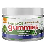 Natural Calm Hemp Oil Gummies - Sour Apple - Stress, Anxiety, Pain Relief, Inflammation :: MCT Oil Packed with Omega 3,6 Fatty Acids :: Sour Apple