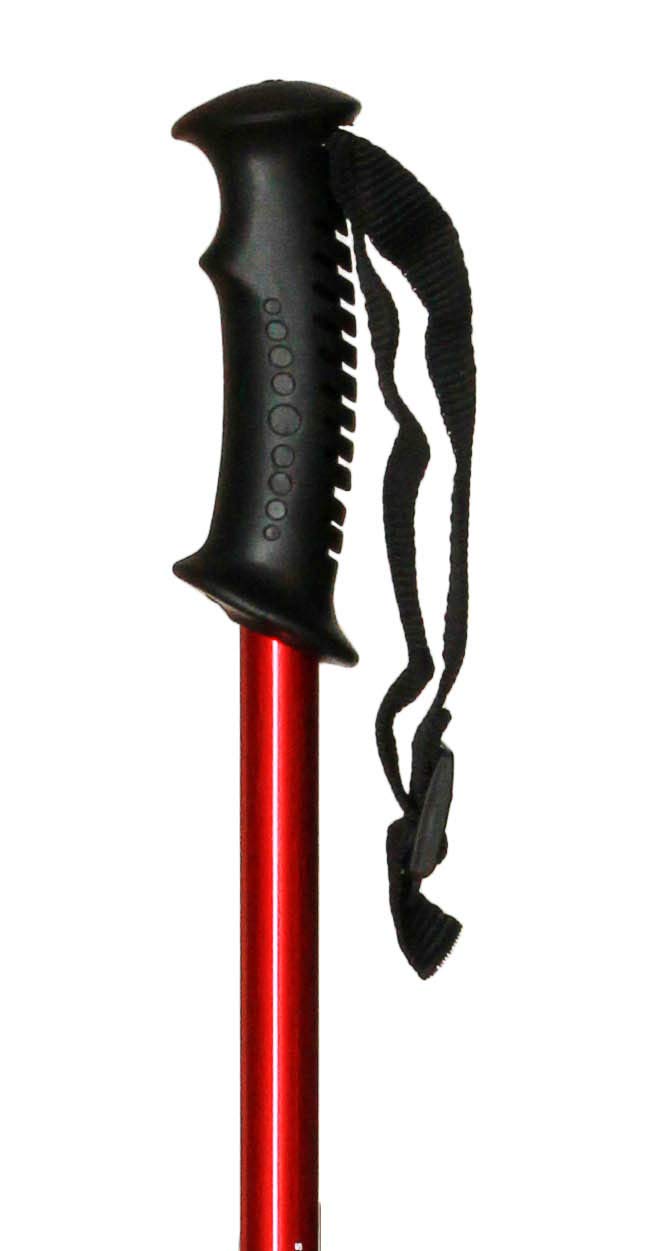 S & B Trekking Pole, Aluminium, Red, Walking Stick with Antishock System, Adjustable Length
