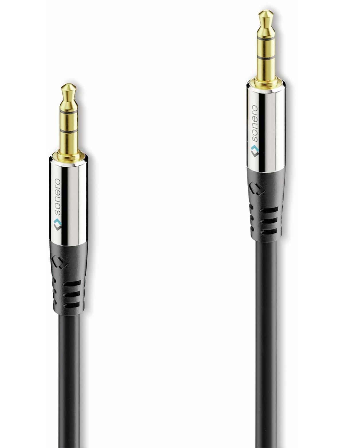 Sonero® Premium 3.5 mm Jack Audio Cable 1.00 m Gold-Plated Contacts Black — image 1