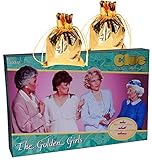 CLUE Golden Girls Board Game _ Bonus 2 Gold Metallic Cloth Drawstring Pouches _Bundled Items