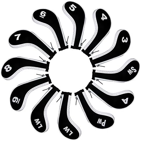 Neoprene Zipper Golf Club Iron Head Covers-set of 12 (white)