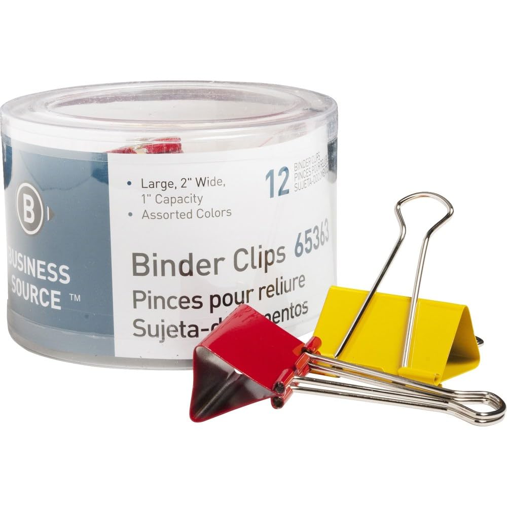 Business Source General Supplies Binder Clip, Large 2"W (65363)