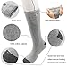 Rabbitroom Unisex Rechargeable Battery Electric Heated Socks Kit, Thick Knitting Thermal Sox Care Chronically Cold Feet, Winter Warm Cotton Crew Socks for Outdoor Hunting Skiing, Free Size (Gray)