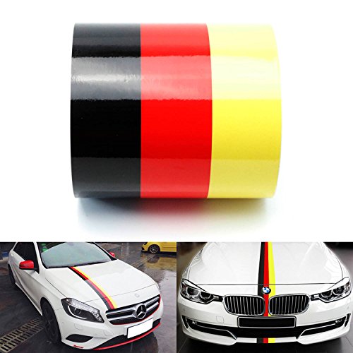Ijdmtoy (1) 6" wide germany flag stripe decal sticker for au…