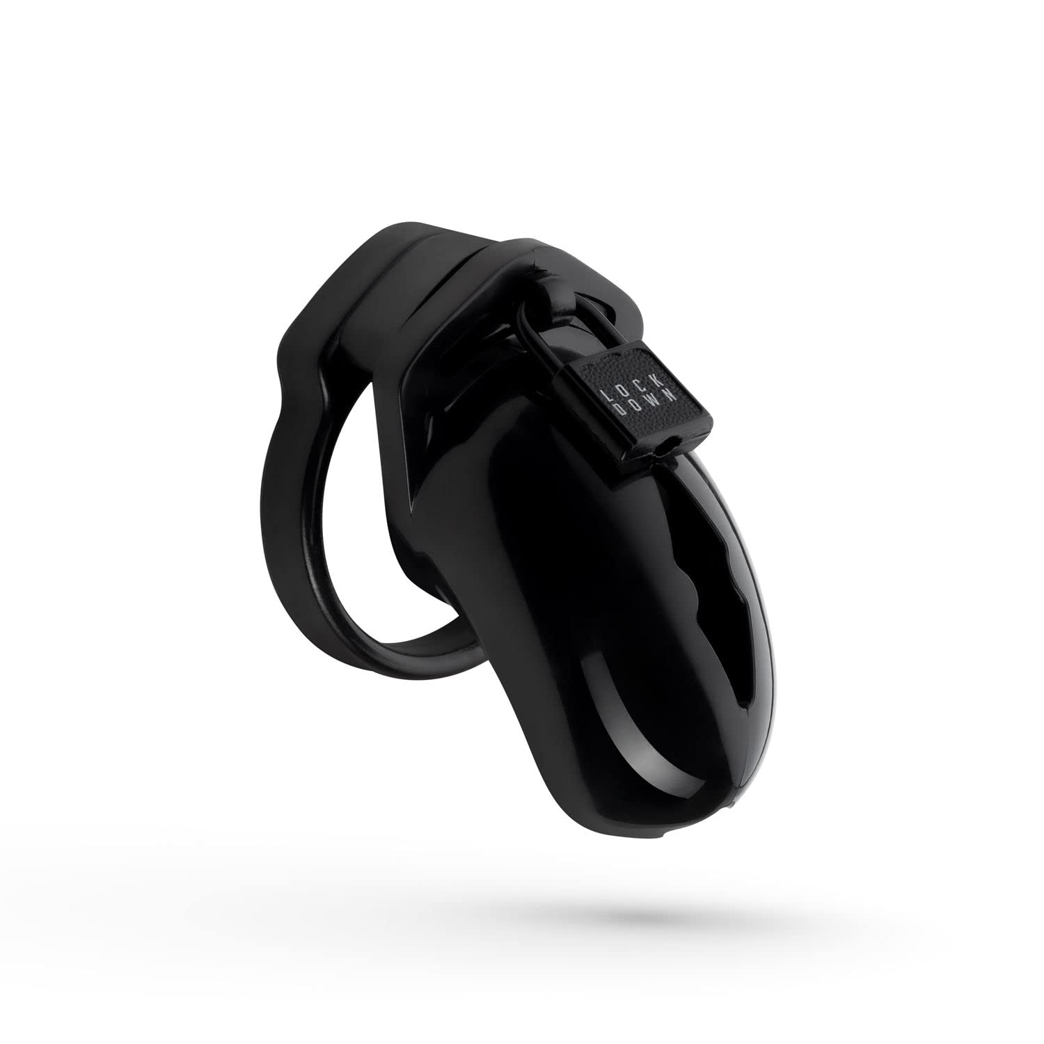 LOCKDOWN Chastity Cage – Male Penis Cage to Prevent Erections - For an Exciting Bondage Game – With 5 Different Rings (4,5 - 6,5 cm) Small Size - Black, Small (2,36 inch)