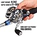 Sougayilang Baitcasting Fishing Reel with Stainless Steel Bearings, Super Drag, Magnetic Tuned Dual Brakes Fishing Reels for Bass Crappies Perch Trout Walleyes and More