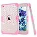 iPad Mini Case,iPad Mini 2 Case,iPad Mini 3 Case,iPad mini Retina Case, PIXIU Three Layer Armor Defender Protective Case Cover for Apple iPad Mini 1/2/3 (White/Pink)
