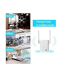 Extensor de alcance WiFi, 300 Mbps, WiFi de velocidad rápida, repetidor inalámbrico con antena externa dual de alta ganancia y cobertura WiFi de 360 grados, color blanco