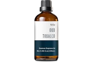 Oud Tobacco Fragrance Oil, MitFlor Single Scented Oil, Large Size Premium Grade Fragrance Oil for Soap & Candle Making, Aromatherapy Oil, Men & Woody Scent for Home Fragrance - 3.38 OZ/100ML