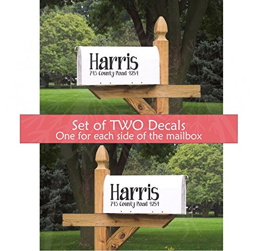 Personalized Mailbox Decal Stickers, Vinyl Letters, Set of 2 Name, House Number and Street Name, (Basic (12x6)) - Thumbnail 2