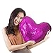 U-miss Mermaid Pillow with Pillow Insert, Two-Color Decorative Heart Shape Reversible Sequin Pillow 13''×15'' (Heart-Shaped, Silver-Rose Red)