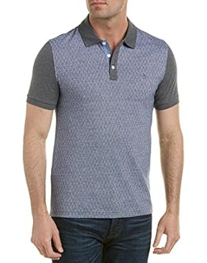 Mens Jacquard Heritage Slim Fit Polo Shirt, S, Grey