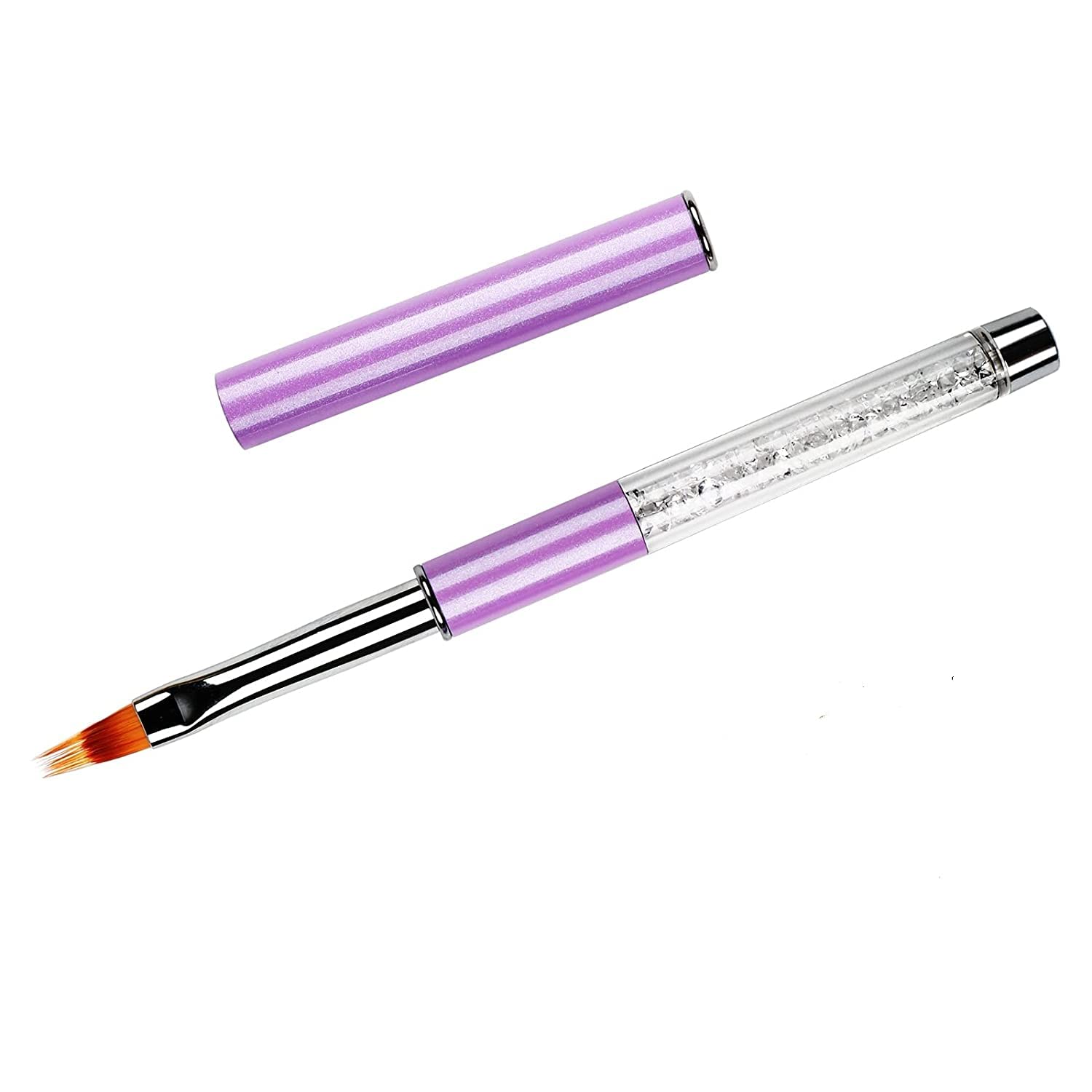 1Pc UV Gel Nail Ombre Brush Nylon Hair Rhinestone Handle Brushes Professional Nail Art Tools