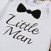 Sunbona(TM) 3pcs Set Outfits Infant Baby Boys Print Short Sleeve Blouse+Pants Clothes (0~3months, White)